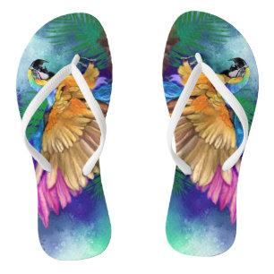 Schöne farbenfrohe Papagei Flip Flops