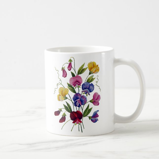Schöne, farbenfrohe Platterbsen Tasse (Rechts)