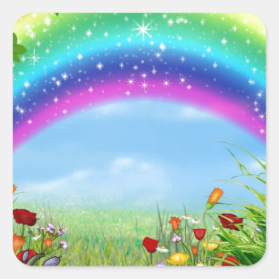 Schöne, farbenfrohe Regenbogenerzeugnisse Quadratischer Aufkleber