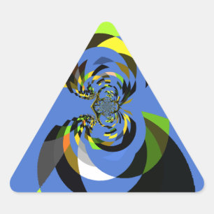 Schöne farbenfrohe Silhouette Illustrationen Dreieckiger Aufkleber