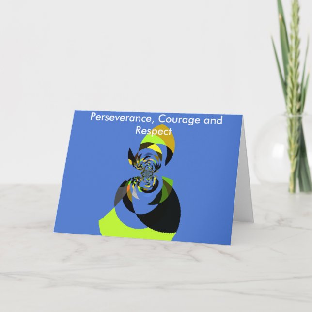 Schöne farbenfrohe Silhouette Illustrationen Karte (Vorderseite)