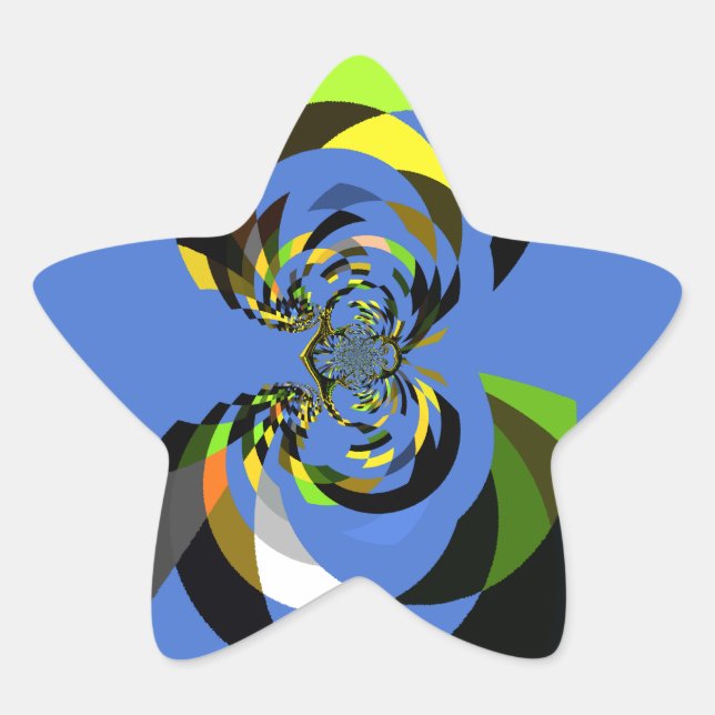 Schöne farbenfrohe Silhouette Illustrationen Stern-Aufkleber (Vorderseite)