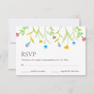 Schöne, farbenfrohe Sommer-Blume RSVP Karte