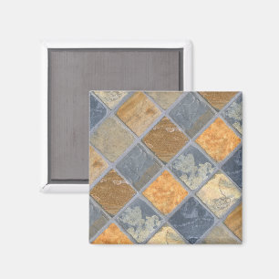 Schöne, farbenfrohe Steintafel Magnet
