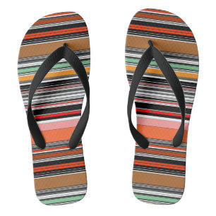 Schöne farbenfrohe Streifen Flip Flops