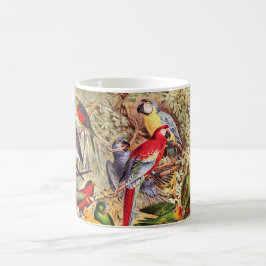 Schöne, farbenfrohe tropische Vogelparrots Kaffeetasse