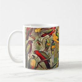 Schöne farbenfrohe tropische Vogelparrots Kaffeetasse