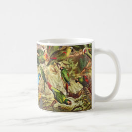 Schöne farbenfrohe tropische Vogelparrots Kaffeetasse