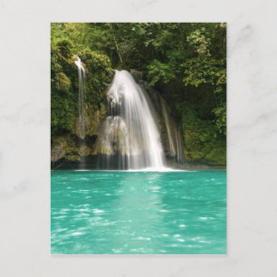 Schöne Farbenfrohe tropische Wasserfall Natur Postkarte