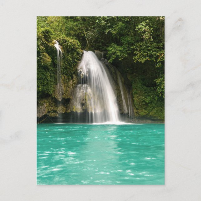 Schöne Farbenfrohe tropische Wasserfall Natur Postkarte (Vorderseite)