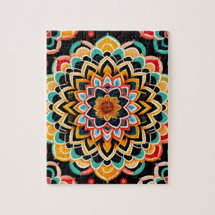 Schöne farbenfrohe Vintage-Mandala Puzzle