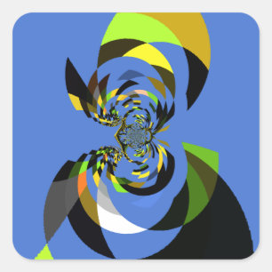 Schöne farbenfrohe weibliche Silhouette Illustrati Quadratischer Aufkleber