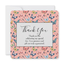 Schöne farbige Butterfly Print Vielen Dank