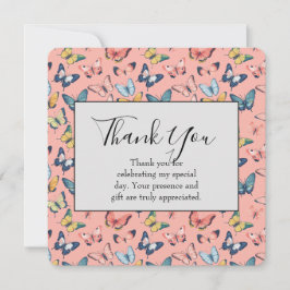 Schöne farbige Butterfly Print Vielen Dank Dankeskarte