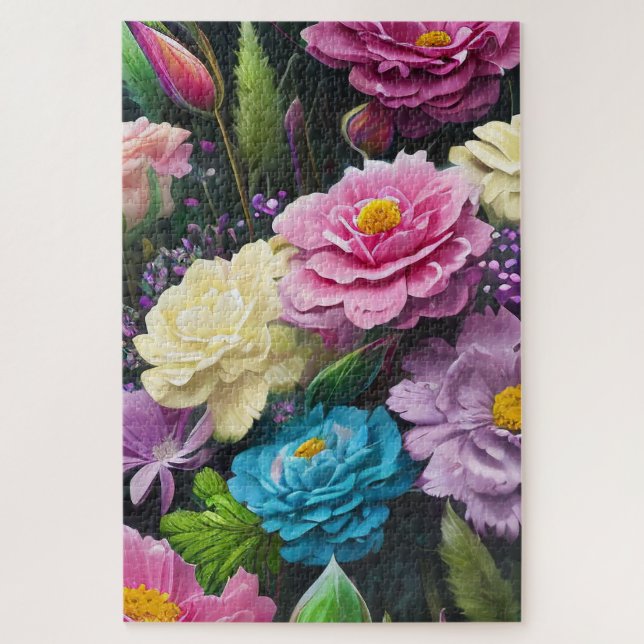 Schöne Farbige gemischte Blume Rose Puzzle (Vertikal)