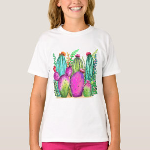 Schöne Farbkaktus-Blume - Farblich Gezeichnet T-Shirt