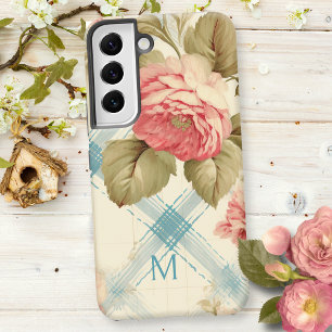 Schöne Farmhouse-Rustikale Monogramm-Rosen Samsung Galaxy Hülle