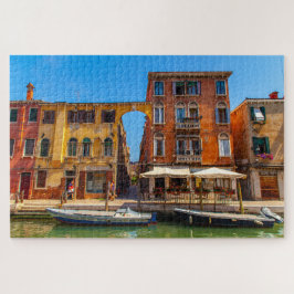 Schöne Fassade eines Palastes in Venedig, Italien Puzzle