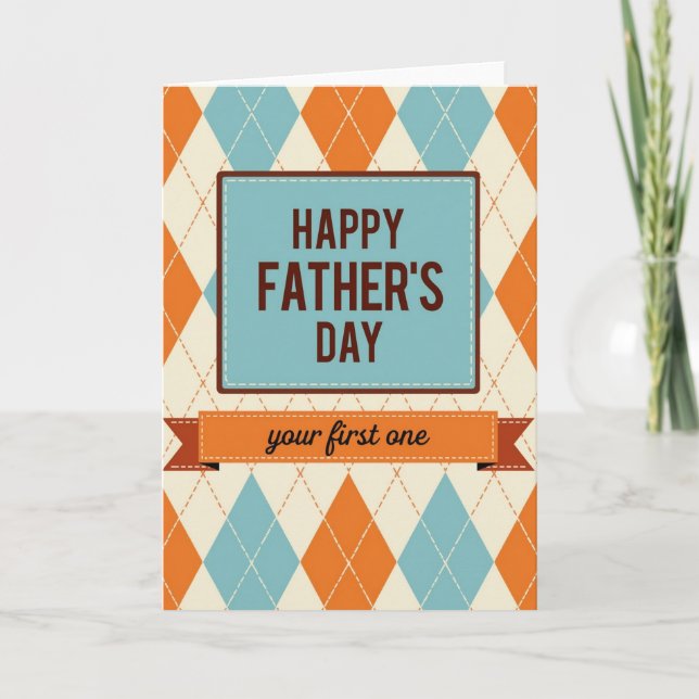 Schöne Fathers Day Karte mit Gewebe-Effekt (Vorderseite)