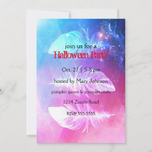 Schöne Federn im Weltraum. Einladung