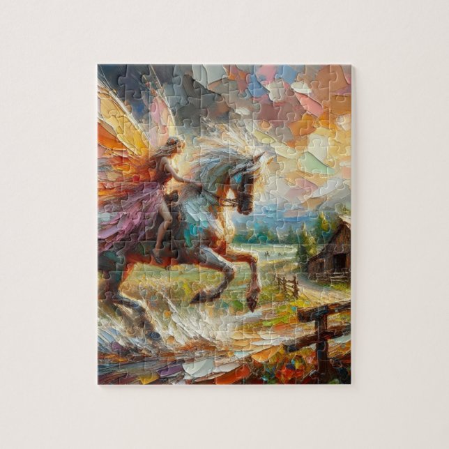 Schöne Fee auf dem Horseback Puzzle (Vertikal)