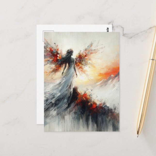 Schöne Fee auf der Bergwelt Postkarte (Vorderseite/Rückseite Beispiel)