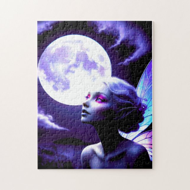 Schöne Fee Blick auf Vollmond Puzzle (Vertikal)