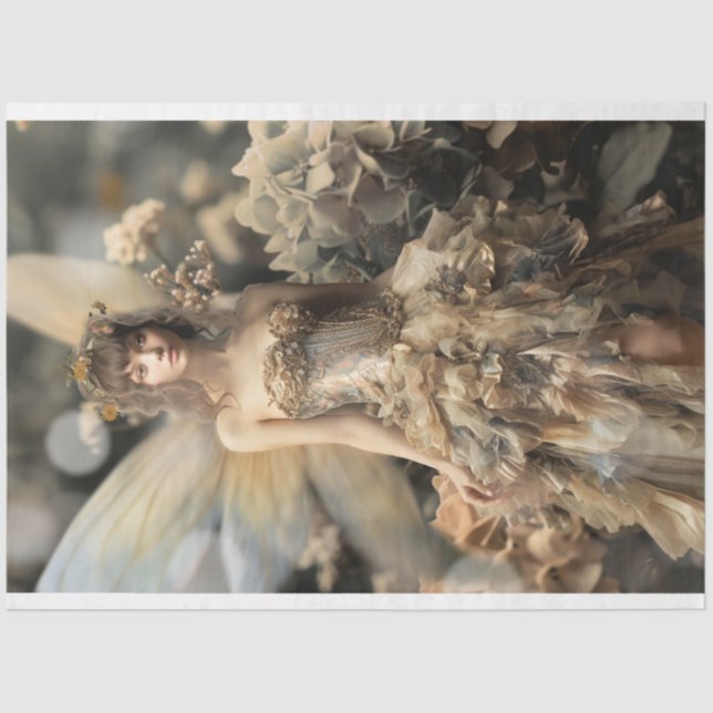 Schöne Fee, Ethereal Garten, Portrait Art Seidenpapier (Vorderseite)