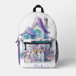 Schöne Fee Meerjungfrau aquamariner lila individue Bedruckter Rucksack