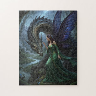 Schöne Fee trifft einen Drachen Puzzle