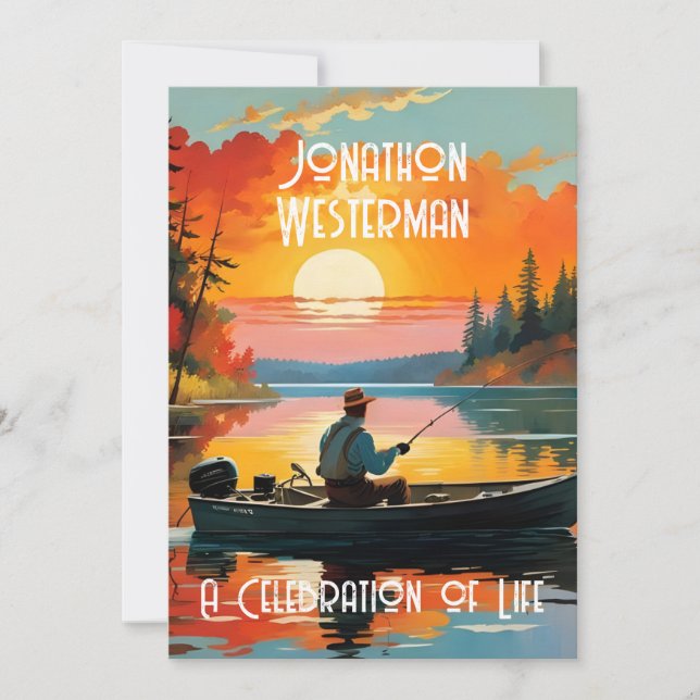 Schöne Feier des Lebens im Fischfang Einladung (Vorderseite)