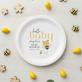 Schöne Feiern: Hallo Baby Bee Shower Pappteller
