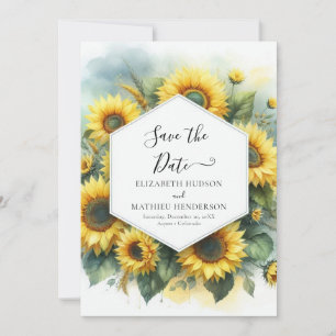 Schöne Feldsonnenblume Hochzeit Save The Date
