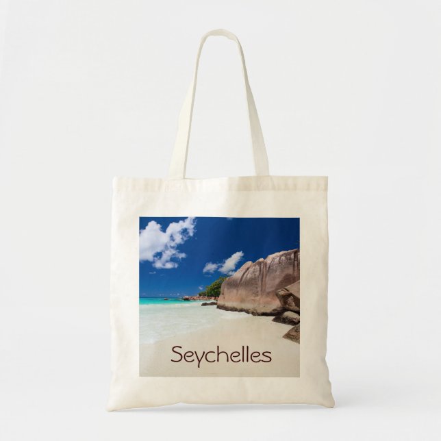 Schöne Felsenküste auf den Seychellen Tragetasche (Vorne)