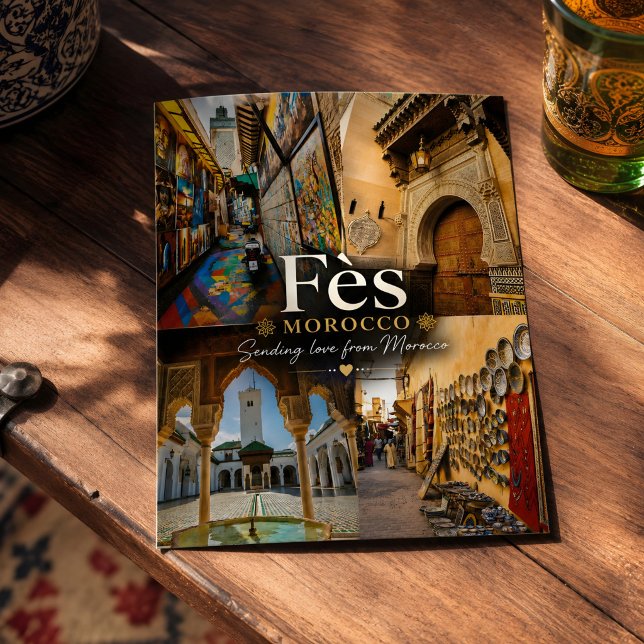 Schöne Fes Marokko Medina Reise Postkarte (Fes Morocco's postcard. )