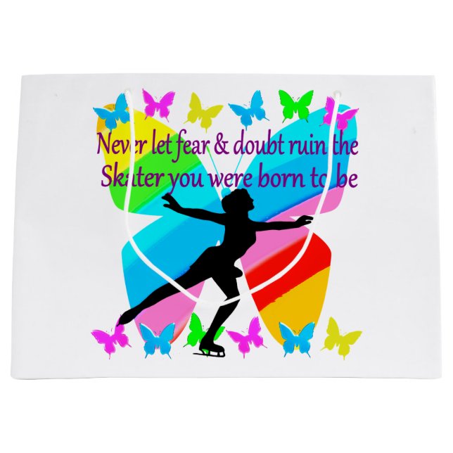SCHÖNE FIGURE SKATER INSPIRATIONAL QUOTE DESIGN GROßE GESCHENKTÜTE (Vorderseite)