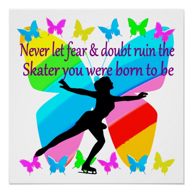 SCHÖNE FIGURE SKATER INSPIRATIONAL QUOTE DESIGN POSTER (Vorderseite)
