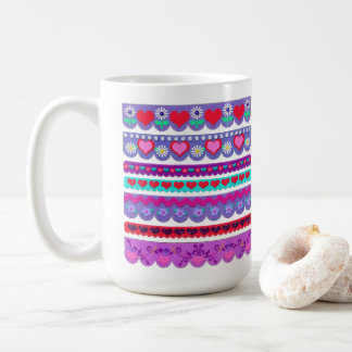 Schöne Filz-Style-Valentinstag-Grenzen Kaffeetasse