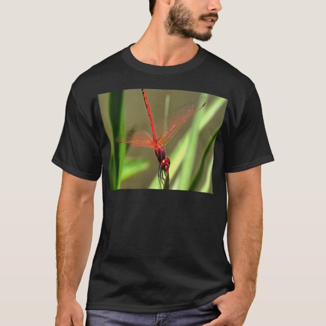 Schöne Firecracker Dragonfly Akryllische Malerei T-Shirt (Vorderseite)