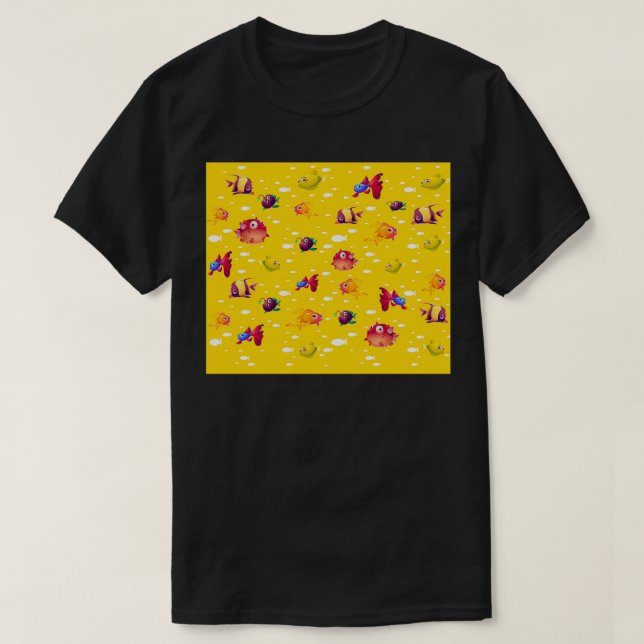 schöne Fischtapete T-Shirt (Design vorne)