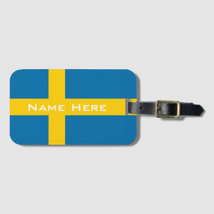 Schöne Flagge Schwedens mit Monogramm Gepäckanhänger