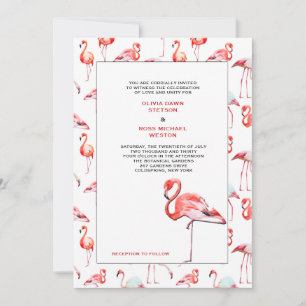 Schöne Flamingos Hochzeitseinladung Einladung