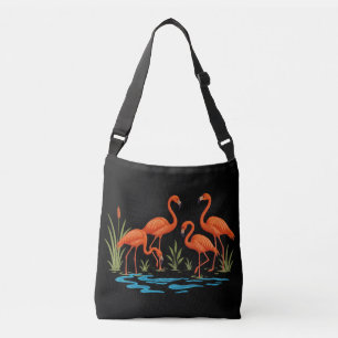Schöne Flamingos im See Tragetaschen Mit Langen Trägern