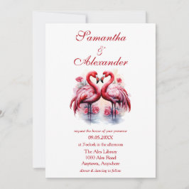 Schöne Flamingos Wedding Einladung