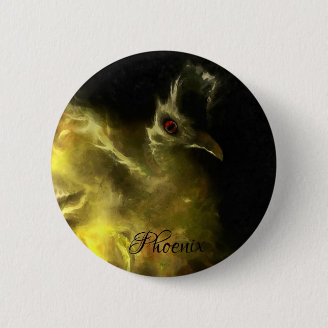Schöne Flamme Kleiner Phönix Button (Vorderseite)