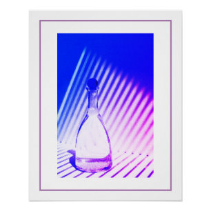 Schöne Flasche Lila Blue Shadow Farben Poster