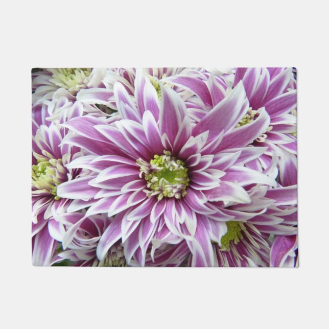 Schöne Flieder und weiße Blume Fußmatte (Vorderseite)