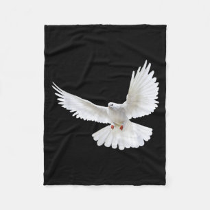 Schöne fliegende friedliche weiße Taube Foto Silho Fleecedecke