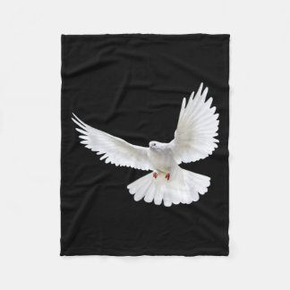 Schöne fliegende friedliche weiße Taube Foto Silho Fleecedecke
