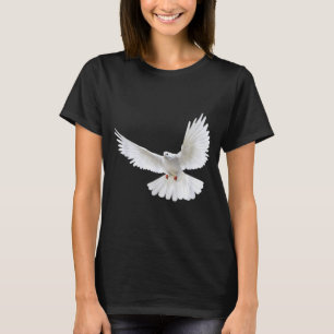 Schöne fliegende friedliche weiße Taube Foto Silho T-Shirt